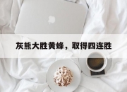 开云体育下载-灰熊大胜黄蜂，取得四连胜的简单介绍