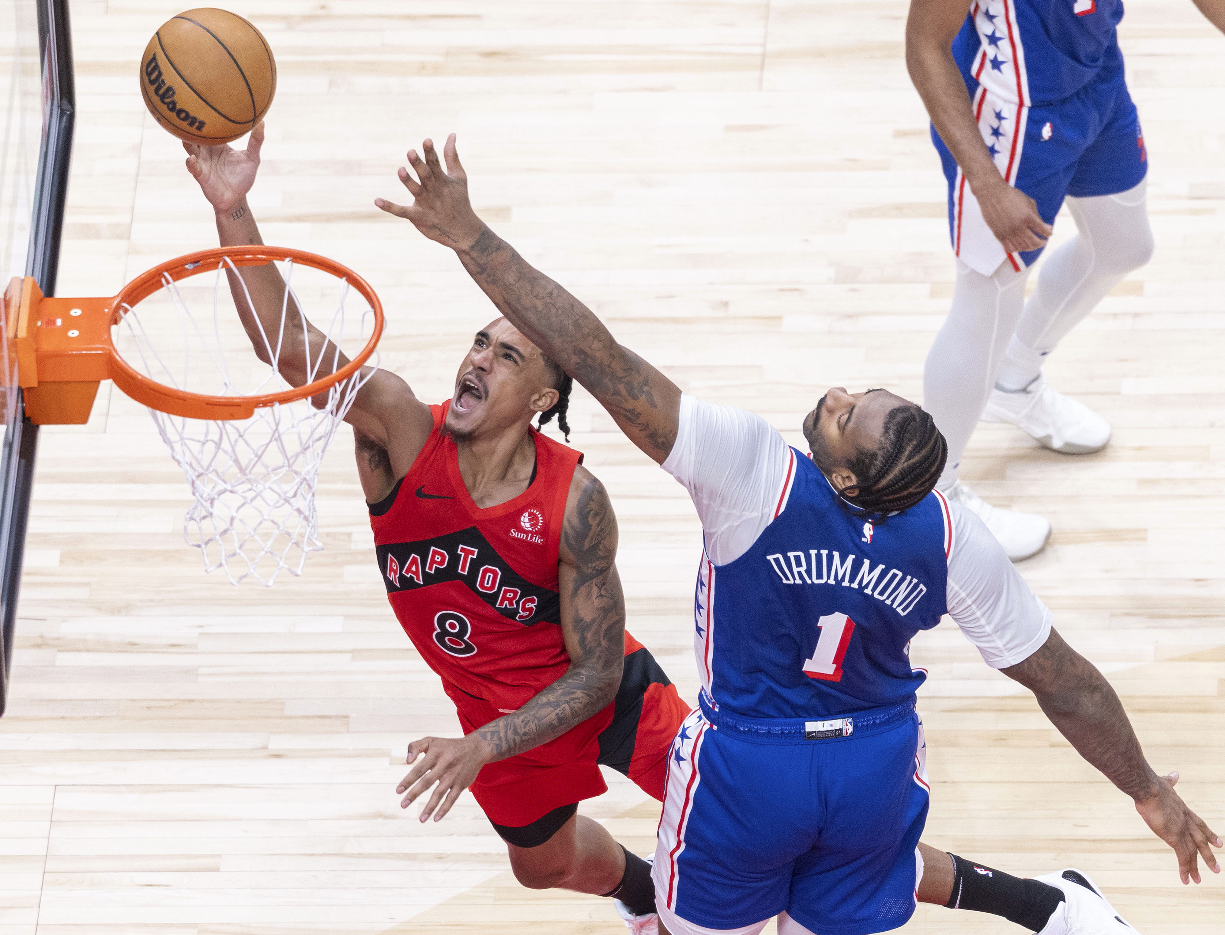 包含猛龙战胜布鲁克林网，东部决赛领先的词条