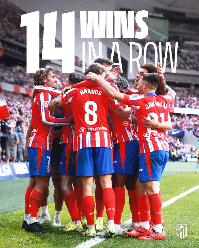 马德里竞技连胜起飞，强势登顶积分榜领先群英的简单介绍