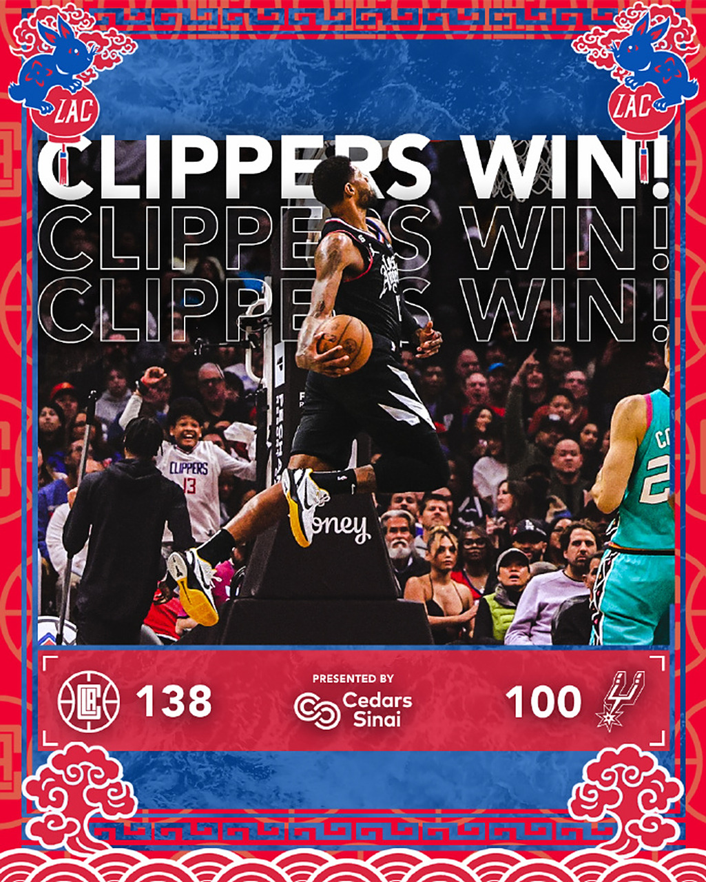 快船主场大胜马刺，乔治全场砍下36分的简单介绍